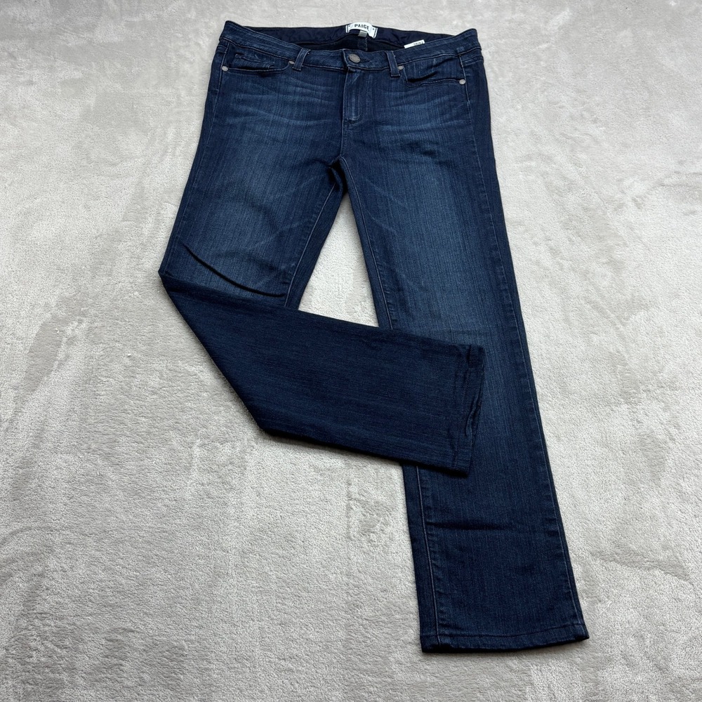 Paige Skyline Straight Jeans Women's 30 Blue Midlake Wash Stretch Classic Denim